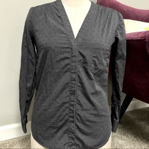 Steven Alan grey v-neck button down shirt size P/XS.